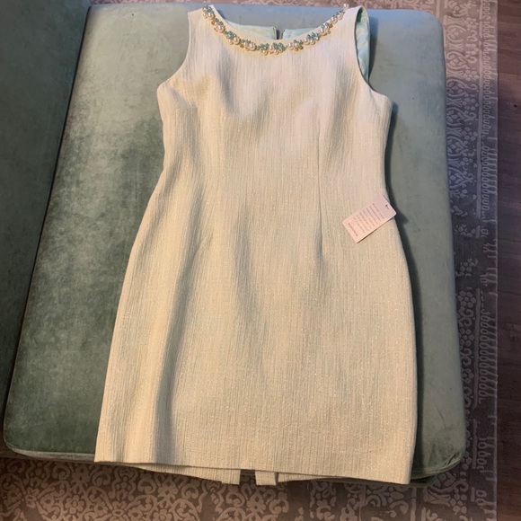 Tahari Light turquoise mini dress - Picture 6 of 8